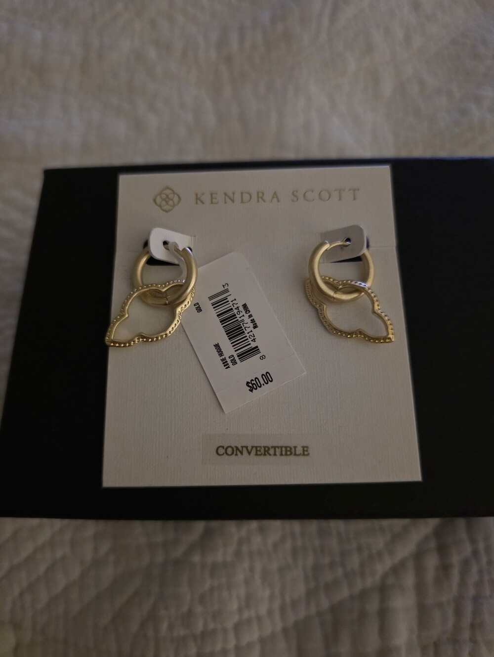 Kendra Scott Gold Double-Ring Scalloped Drop Earrings